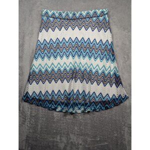 Zac & Rachel Skirt Womens Size XL Blue A-Line Midi Lined Crochet Y2K Prairie